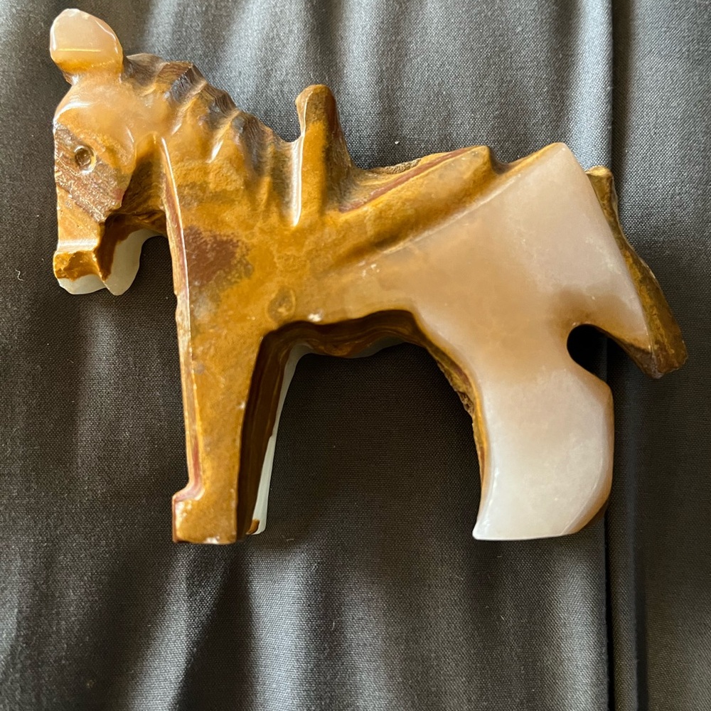 Carved Stone Horse Figurine
